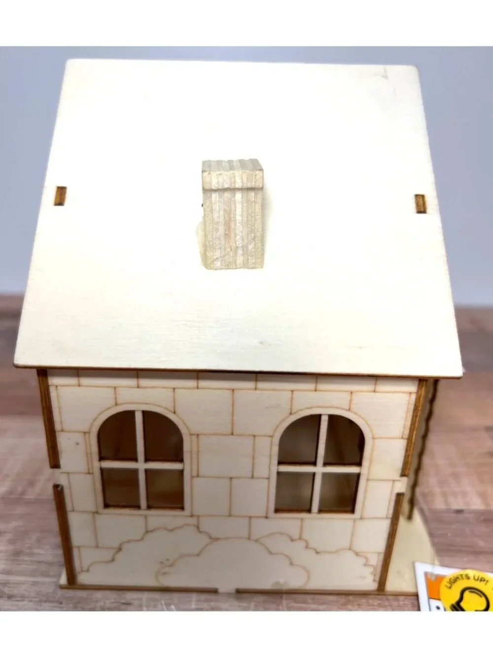 Santas Workshop Wooden LED Light-Up House Laser cut Can Be Painted Or Natural